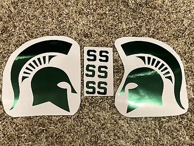 Chrome Michigan St Spartans Full Size FS Football Helmet Decals 6 Helmet Awards • $14.99