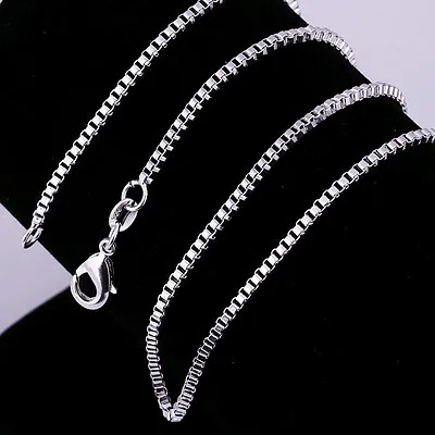 Hot 5PCS Wholesale 925Sterling Solid Silver 2MM 16-24 Inches Box Chain Necklace • $6.99