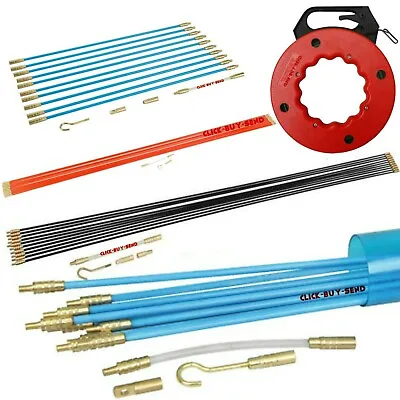 Blue Black Or Red Cable Access Kit Kits Fish Tape Electricians Push Pull Rods • £9.34