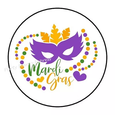 Mardi Gras Mask Beads Envelope Seals Labels Stickers Party Favors • $1.99