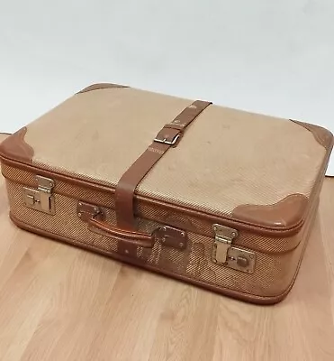 Vintage Car Luggage Trunk Suitcase 1950s Leather Belt Good Condition Rare • $99