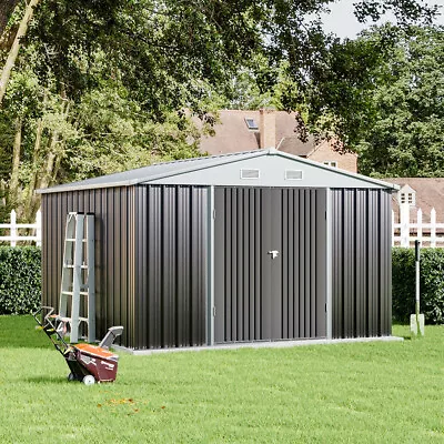 10ftx12ft Garden Storage Shed Double Doors Outdoor Room House Tool Storage Shed • £82.95