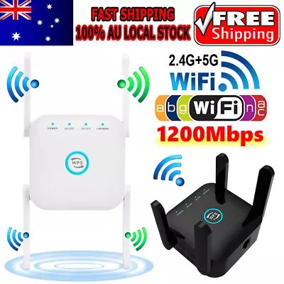 $35.45 • Buy 1200Mbps Dual Band Wireless WiFi Extender Repeater Router Range WiFi Booster OZ