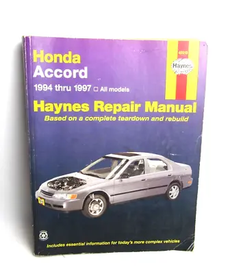 Haynes Honda Accord 1994 Thru 1997 All Models Repair Manual #42013 Softback • $9.99