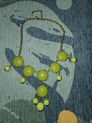 Bubble Statement Necklace Green J.Crew Inspired Large Costume Jewelry Adjustable • $6.50