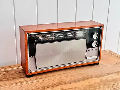 Vintage Retro 60's Philips Philadelphia Wooden Transistor Radio • $59
