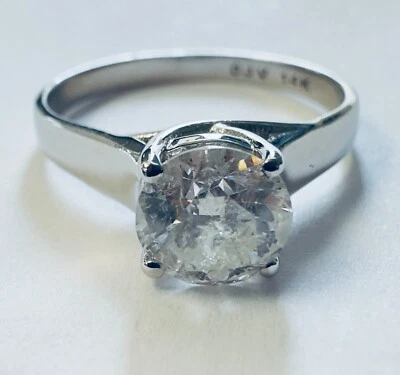 £995 • Buy 14ct White Gold Natural Diamond Solitaire Engagement Ring 1 Carat Size N 1/2