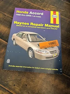 Honda Accord 1998 Thru 2002 Haynes Repair Manual Paperback 42014 • $18.99