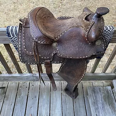 Used/vintage 15.5  Big W / Western Saddlery Trail/pleasure Saddle US Made 1201 • $216.72