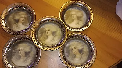  S. Sternau & Co.  NY Coasters  Trinket Dishes Ladies Under Glass Vintage  (5) • $28