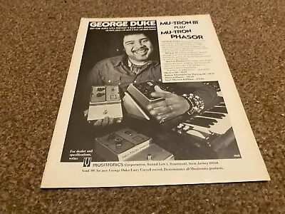 Jbf50 Advert 11x8 George Duke. Mu-tron Iii Plus Mu-tron Phasor • $11.09