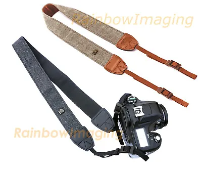 (2 Pcs) Vintage Brown Black Weave Camera Shoulder Neck Strap Canon Nikon Sony • $7.59