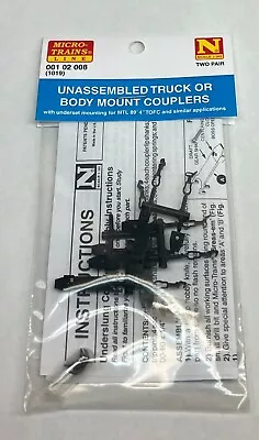 Micro-Trains N Scale #1019 Unassembled Truck Or Body Mount Couplers (Two Pair) • $6.99