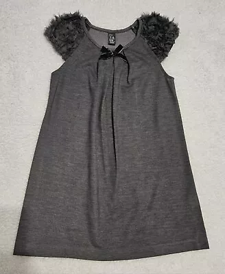 Zara Kids Dark Gray Detailed Fancy Sleeves Dress Size 7-8 • $6.99