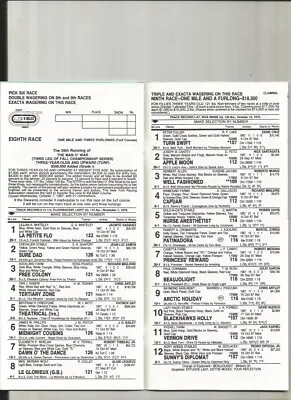 1987 Man O' War Program Aqueduct Theatrical Le Glorieux Horse Racing New • $9.99