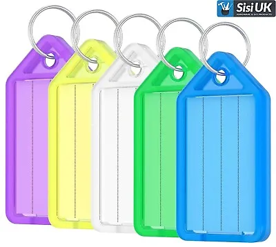 Extra Large Plastic Key Ring ID Tags Name Label Key Fob Tag - Various Colours • £19.75