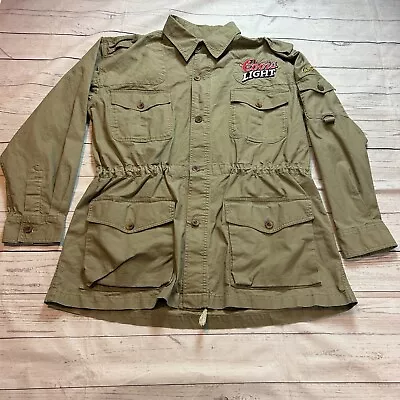 Cabelas Jacket Khaki Utility Military Safari Canvas Cotton Button Up Men's XL • $29.95