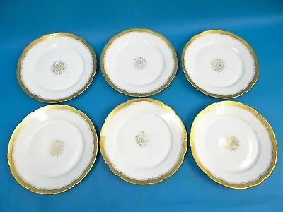 Antique Old Limoges J Pouyat Boston France Gold Rim Appetizer Plates Kitchen  • $60