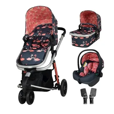 Cosatto Giggle 3 In 1 In Pretty Flamingo With Carrycot I Size Car Seat & Pvc • £329.95