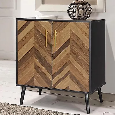 Storage Cabinet With 2 Doors Modern Sideboard Buffet Cabinet W/ Storage Shelves✅ • $89.99