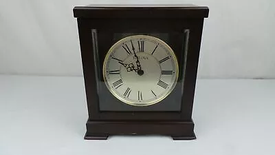 Bulova B1653 Victory Chiming Mantle Clock Brown Cherry Beveled Front Glass • $74.99