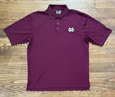 Under Armour Maroon Mississippi State Men's Heat Gear Medium Gameday Polo Shirt • $22.99