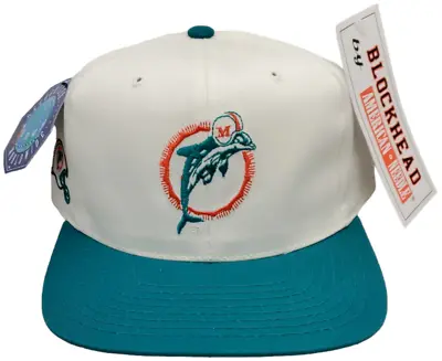Vintage Miami Dolphins Snapback Blockhead 2-Tone • $99.99