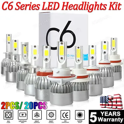 LED H1/H3/9005/9006/H11/H4/H13/9004/9007/5202 Headlights Bulbs 6000K Hi/Low Beam • $10.99