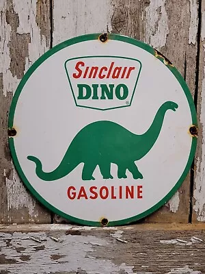 Vintage Sinclair Dino Porcelain Sign Motor Oil Gas Station Service Lubricants • $180.83