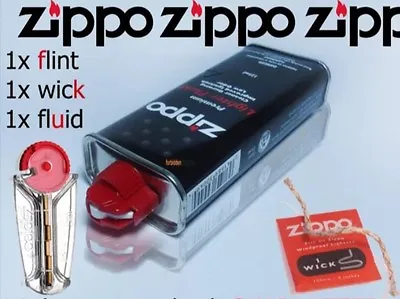 1x ZIPPO LIGHTER FUEL FLUID PETROL Free Wick + Flints Quick Despatch UK SELLER • £5.99