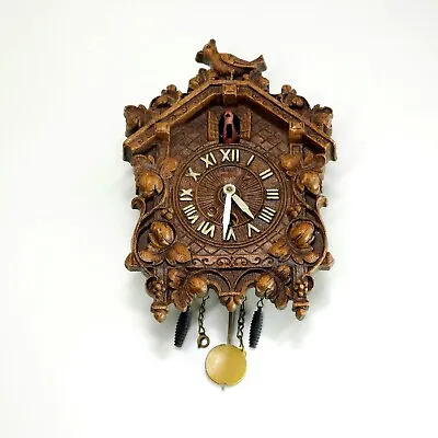 Lux Miniature Mini Birg Scirrocco Ornate Floral Wall Cuckoo Clock Waterbury Conn • $59.35