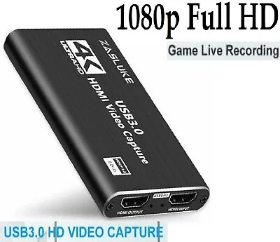 4K Audio Video Capture Card USB 3.0 HDMI-compatible Capture Device Recorder • $52.99