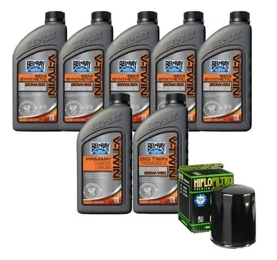 Oil Change Kit Bel-Ray V-Twin Semi-Synthetic Primary/Transmission 20w50 6QT • $88.14