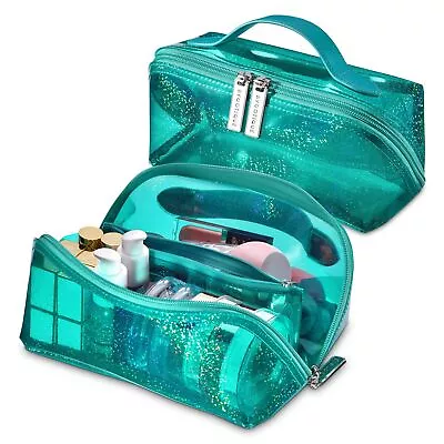 Byootique Portable Makeup Bag Water-resistant Organizer Travel Daily Use Green • $17.91