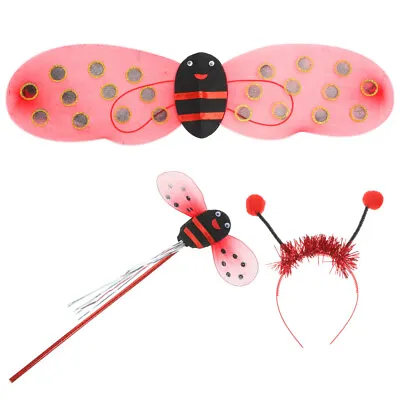  Wing For Cosplay Ladybug Wings Adult Bee Costume Outfits Women Child Headband • £7.48