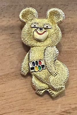 Moscow 1980 Misha Mascot Bear Gold Olympic Pin • $5