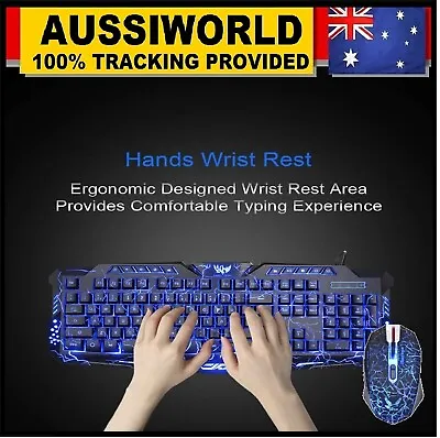 $42.69 • Buy Gaming USB Rainbow Colorful Cool Keyboard And Mouse Combo For PC Laptop Computer