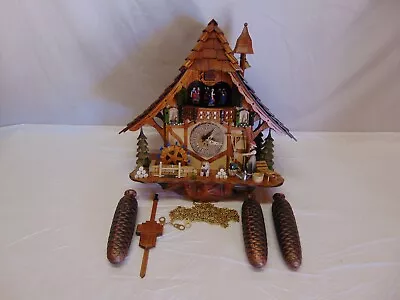 VTG Romance Der Frohliche Wanderer Edelweiss Cuckoo Clock Germany Swiss 2708 • $599.95