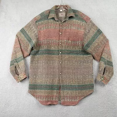 Vintage Territory Ahead Shirt Jacket Indian Blanket Shacket Thick Baja Size XL • $41.17