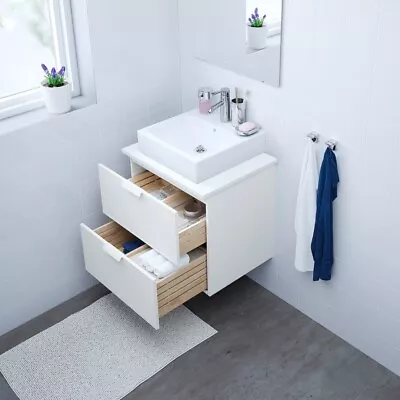 IKEA GODMORGON Wash-stand With 2 Drawers White Mat 60x47x58 Cm • £50