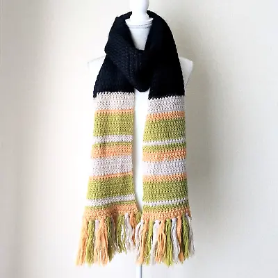 Missoni Shawl/Wrap Wool/Mohair Blackmulti Fringe 96x12 In Made In Italy • $55