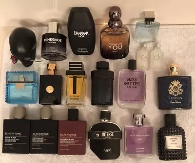 Lot Of 19 Bottles Of Men’s Designer Cologne Many Clones…VERSACE DIOR AVENTUS • $299