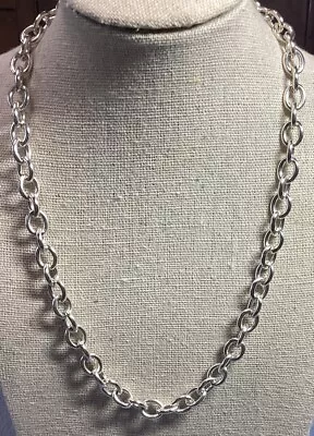 Judith Ripka Sterling Silver Thick Rolo Chain 18” With Heart Lobster Lock • $80