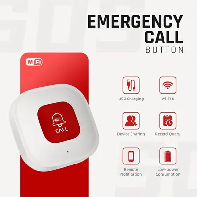 Tuya WiFi Smart SOS Emergency Call Button Wireless Caregiver Pager For Elderly • £19.90