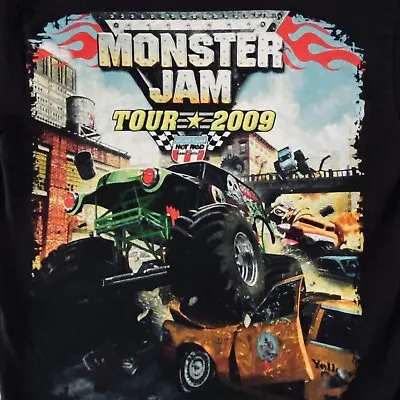 Monster Jam Tour 2009 Black T-Shirt - Adult SM - Grave Digger Urban City Theme • $8.40