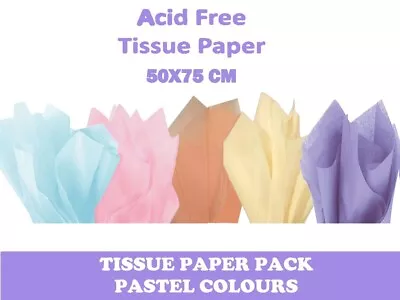 Pastel Tissue Paper Pack - 5 Colours Wrapping Craft Acid Free - Full Sheets • £32.99