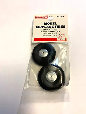 Perfect Parts Model Airplane Rubber Balloon Tires Aluminum Wheels 1-1/4  Dia P63 • $4.99