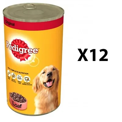 Pedigree Adult Wet Dog Food Tins Original Loaf 12x400g Cans • £20.82