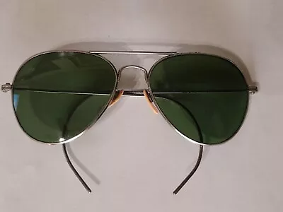 Willson Green Tint Vintage Aviator WWII USA USN Pilot Sunglasses • $115