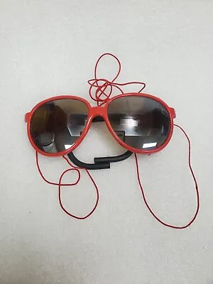 Vintage 80's Red Aviator Sunglasses Rubber Wrap Around Arms As Is • $6.99